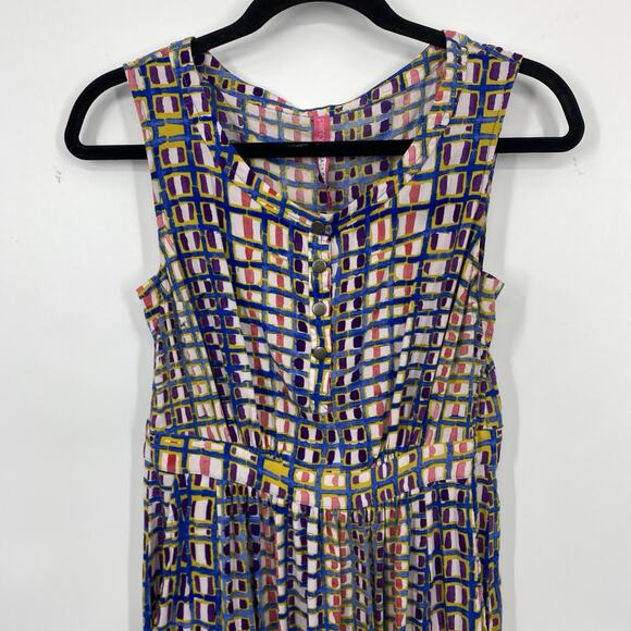 Plenty Tracy Reece Sleeveless Dress size 4 Colorful Hand Batik Pattern Pockets - Picture 3 of 11